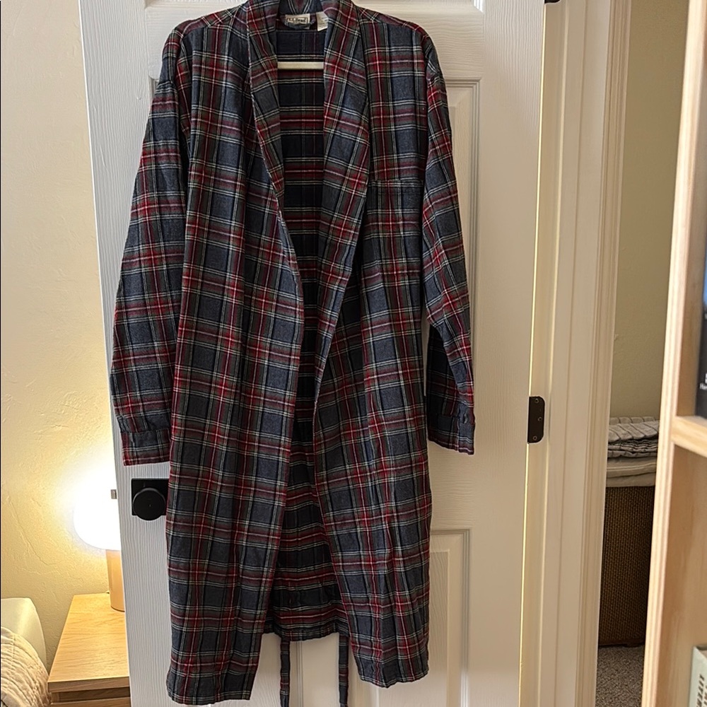 LL Bean Plaid Long Men’s Robe